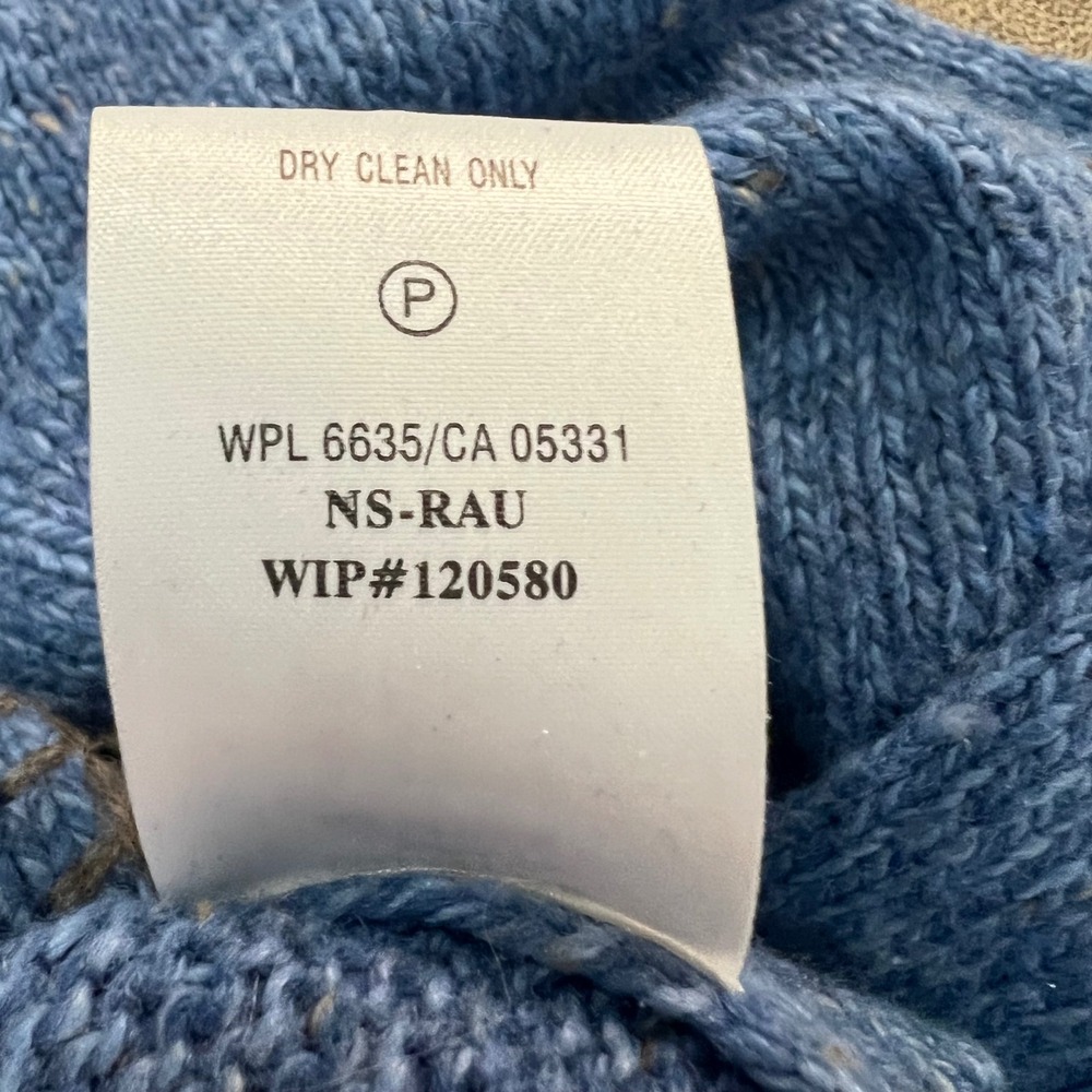 Woolrich Zip Up Hooded Sweater Womens Medium Blue Heather Ramie Wool Blend 9626 - Picture 4 of 9